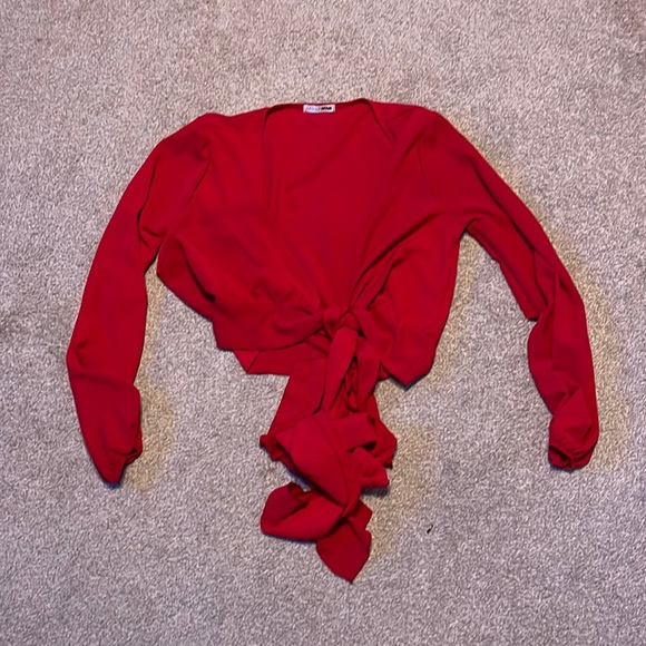 Fashion Nova | Tops | Red Wrap Around Shirt | Poshmark